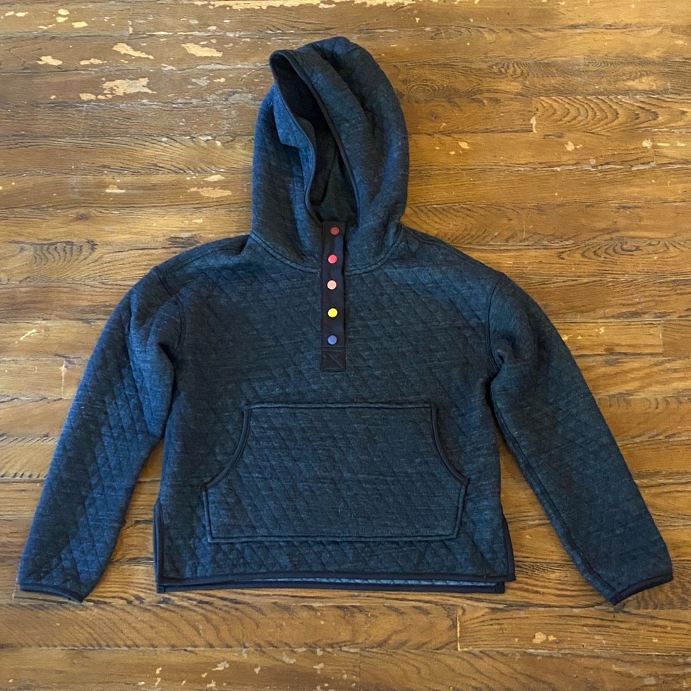 Marine Layer Quilted Hoodie with Dark Tones